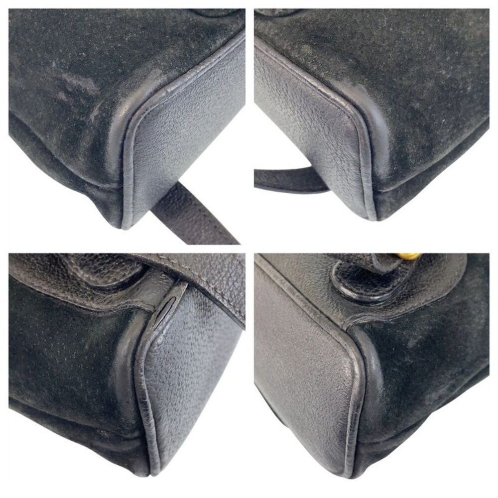 Gucci Bamboo Black Gold Hardware Suede 003 1705 0030 Backpack - Picture 3 of 9